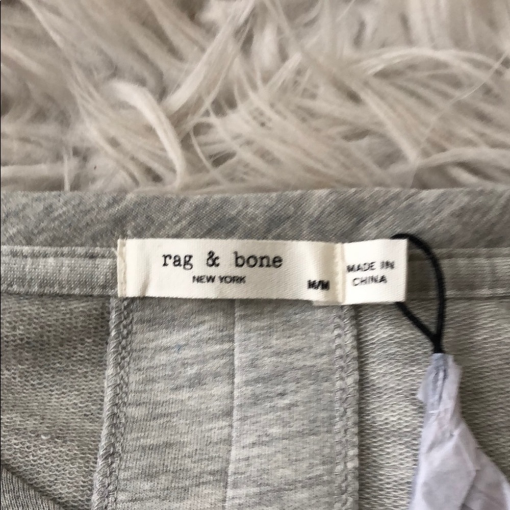 NEW • Rag & Bone • Kat Split Back Tee Gray Medium - Picture 6 of 7